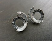 Hammered Spiral Stud Earrings