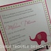 Polka Dot Elephant Baby Shower or Birthday Invitation (set of 10)