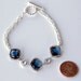 Faceted Sapphire Blue Crystal and Silver Bracelet