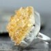 Yellow Citrine Crystal Specimen in Sterling Silver Ring