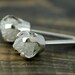 Rough Diamonds in 14k White Gold Earrings