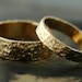 Wedding Bands- 14k Gold, Hammered Finish