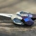 Little Cobalt Aura Quartz Points in Textured 14k White Gold Earrings