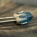 Little Aqua Aura Quartz Points in Textured 14k Yellow Gold Earrings