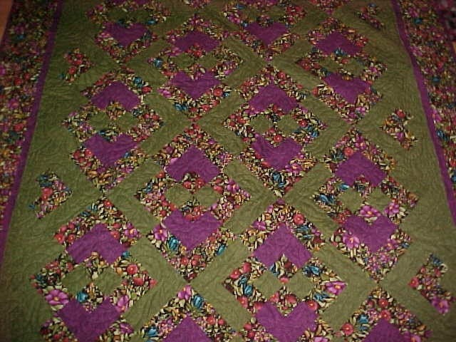 Handmade Colorful Floral Lap Quilt