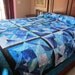 Handmade King/Queen Size Blue Bouillabaisse Bed Quilt