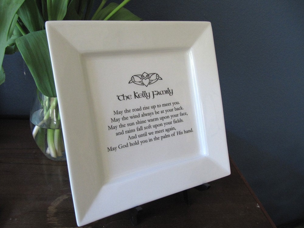 Personalized Irish Blessing Platter for Housewarming or Wedding