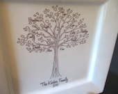 Family Tree Platter in Hand Drawn Style