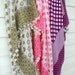 Set of 3 Needle Crocheted Lace- Traditional Turkish Oya Shawl- Fern Green Pink Hearts Plum Violet Polkadots Snow Flakes Rainbow