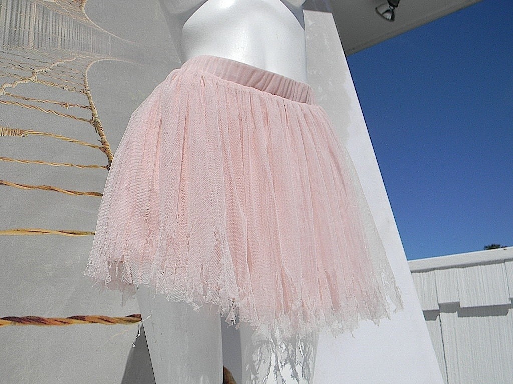 SALE-upcycled Tattered and Burned Pink Ballet Tulle Tu Tu xs/s