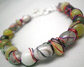 Beaded Bracelet - Green Goddess Wire Wrapped