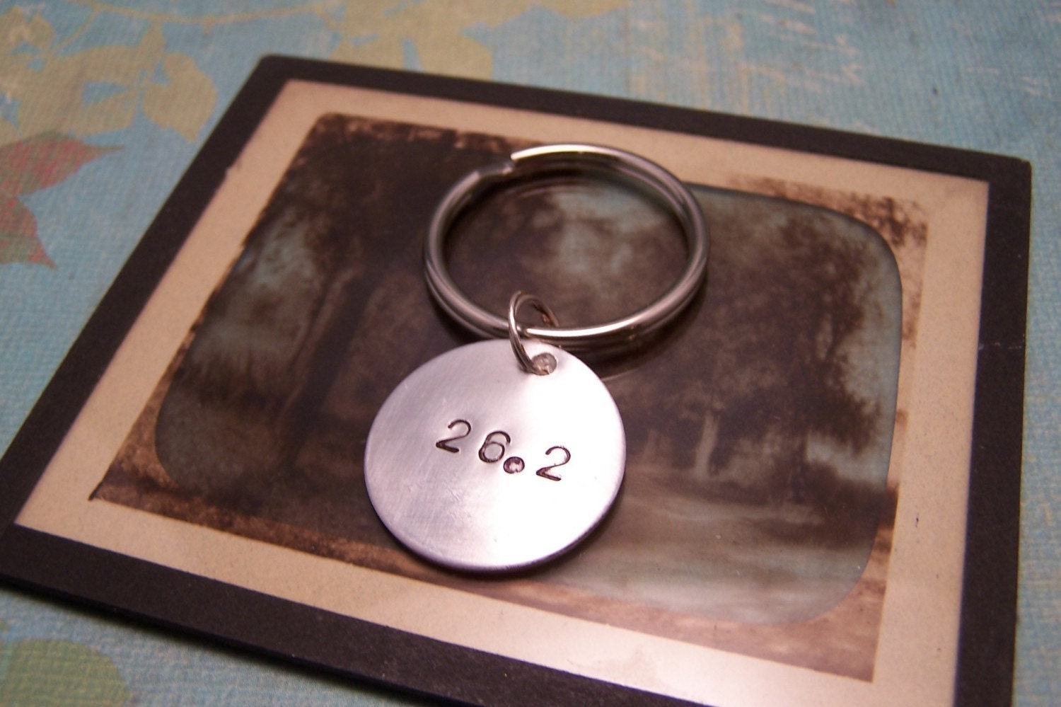 Marathon Hand Stamped Keyring- 26.2