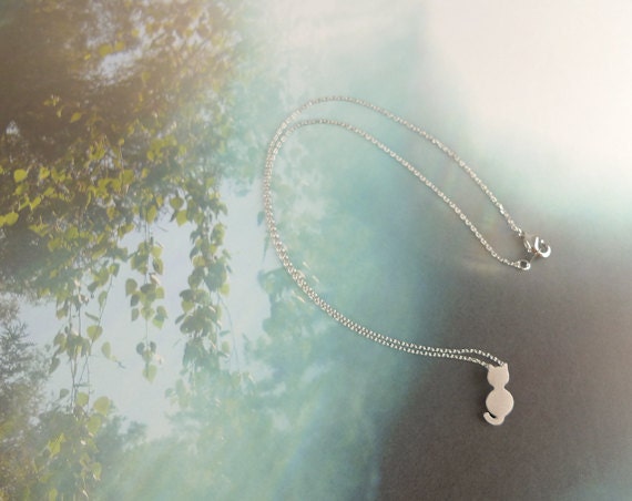 silver cat necklace