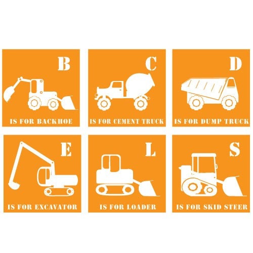 Construction Alphabet Blocks choose your set