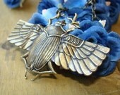 Large Antique Brass Scarab Necklace