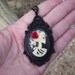 Noir Belle Morte - Skeleton Cameo on Black Resin Victorian Pendant Necklace