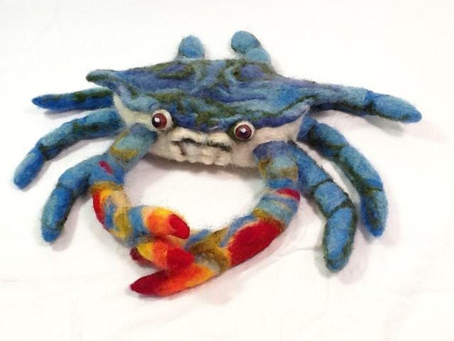 Needle Felted Animal, Bluecrab