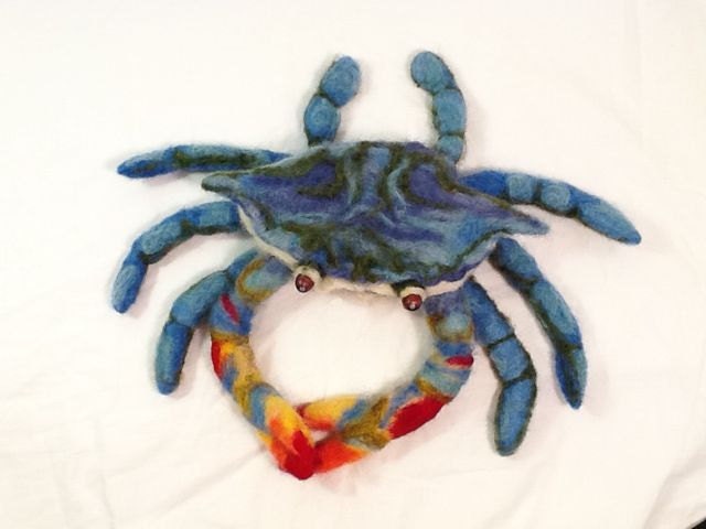 Needle Felted Animal, Bluecrab