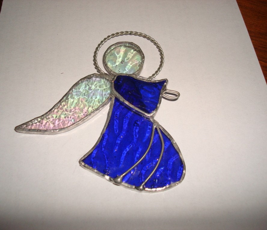 Handmade Stained Glass Angel Christmas Ornament by JimRabun