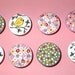 BIRDS and DOTS KNOBS - Pink and Green Hand Painted Wooden Knobs/Pulls - Set of 8 - Great for Little Girl's Room or Nursery