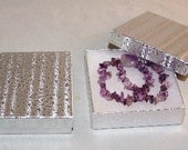Silver Foil Cotton Filled Gift Boxes  3 1/2 X 3 1/2 X 1 Inch 12 QTY