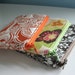 Mini Zipper Pouch - Set of 3 Fall Orange & Brown