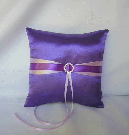 Purple Lavender Flower Girl Basket Ring Bearer Pillow Guest Book Pen Set