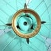 Vintage Teal Electric Table Fan by Mitsubishi / Mid Century Home Decor