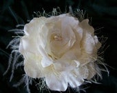 Bridal Feathered headpiece morning bloom