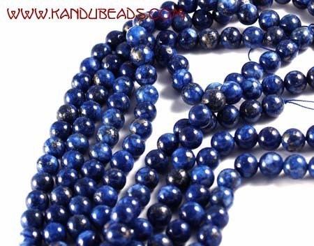 RESERVED  for dmlbuzz 3 strands Lapis Lazuli round beads Bright Blue 8mm 15 inch strand