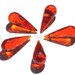 CLEARANCE 50% OFF - 2 Flame Red Orange CZ briolette beads 7x18mm