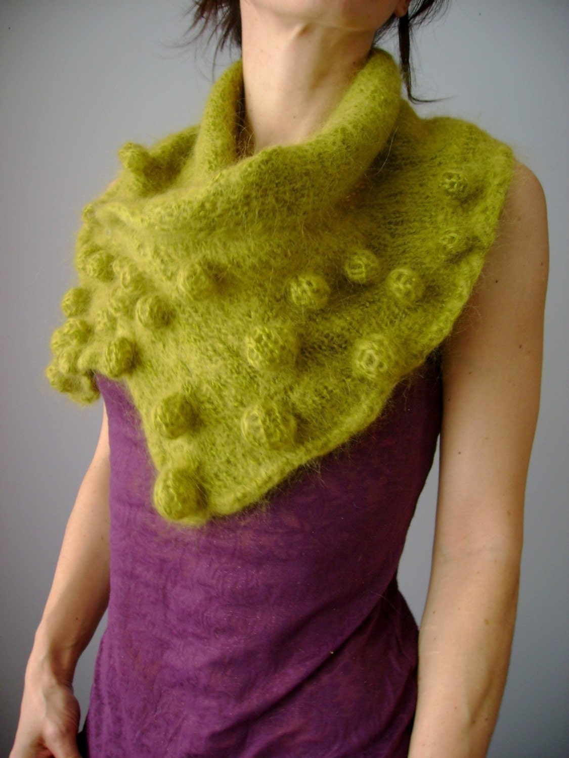 Scarf Knitting pattern,  Shibori  Knitted scarf,  Felted scarf , Bubbles,  Bobble