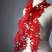 Crochet Red scarf wool crimson scarlet epictt teamb HMET
