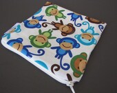 ZIPPERED BPA-free Snack-Loc Bag - Monkeys in Blue