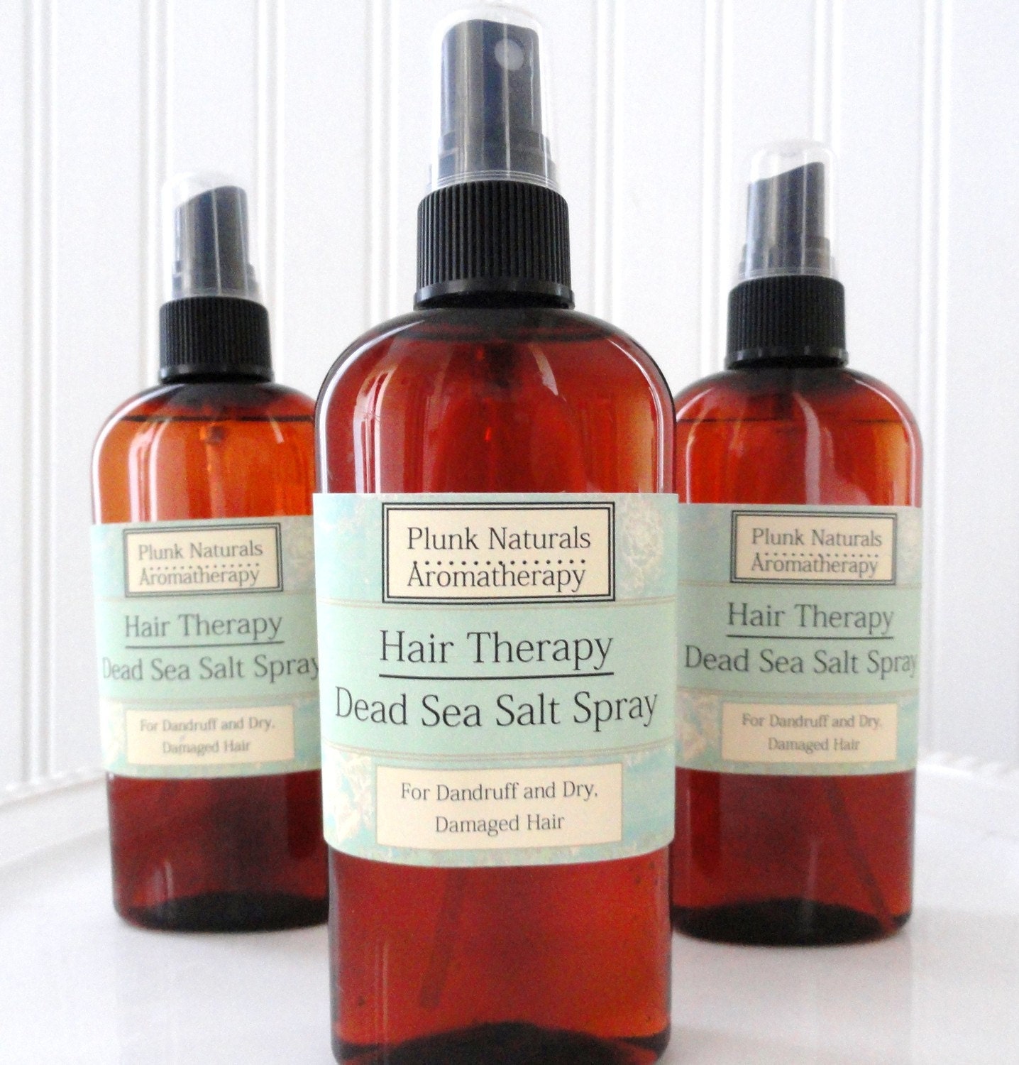 Hair Therapy Dead Sea Salt Spray for Dry, Dandruff, or Itchy Scalp 8 oz - plunksoap