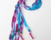 recycled tie-dye braid - pink/turquoise/purple