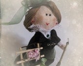 1900 Equestrian Decor - Amazon girl Cake Topper - felt sculpture ornament doll mascot - cute gift for anniversary, decoration or cake topper