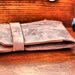 Burgundy Leather iPhone Case and Card Wallet - Rustic Industrial Steampunk