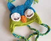 Owl Hat, Sleepy Owl Baby Photo prop, MADE to order