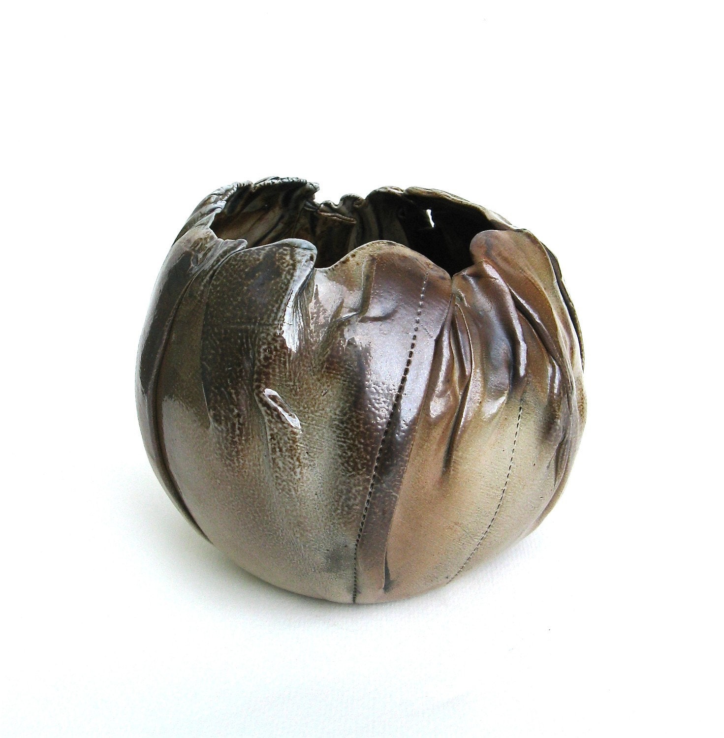 hand built porcelain bowl  ...   wood fired balloon bowl