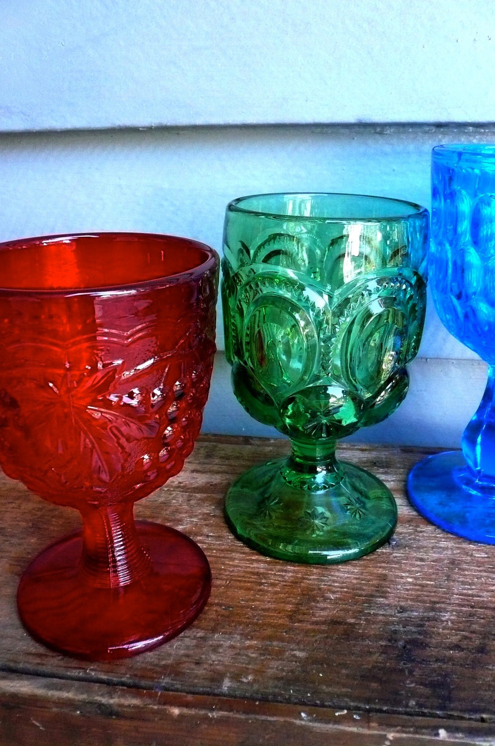 Vintage Glasses (5) Jewel Tones