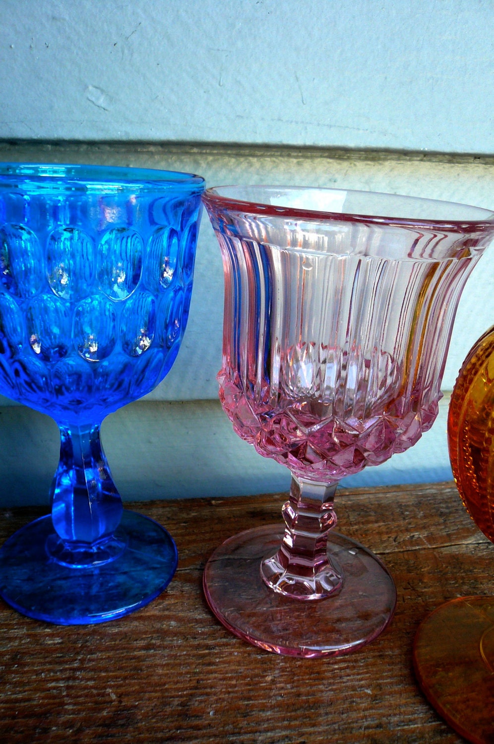 Vintage Glasses (5) Jewel Tones