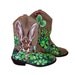 Sale - Handpainted Rabbits in Clover tan suede ankle boots - teens / girls / ladies - size 6M - Steve Madden Lasoo