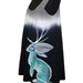 SALE - Blue Jackalope dress - handpainted, one of a kind by NYhop - size US 8 (Medium) cotton tie dye colorfade babydoll tent