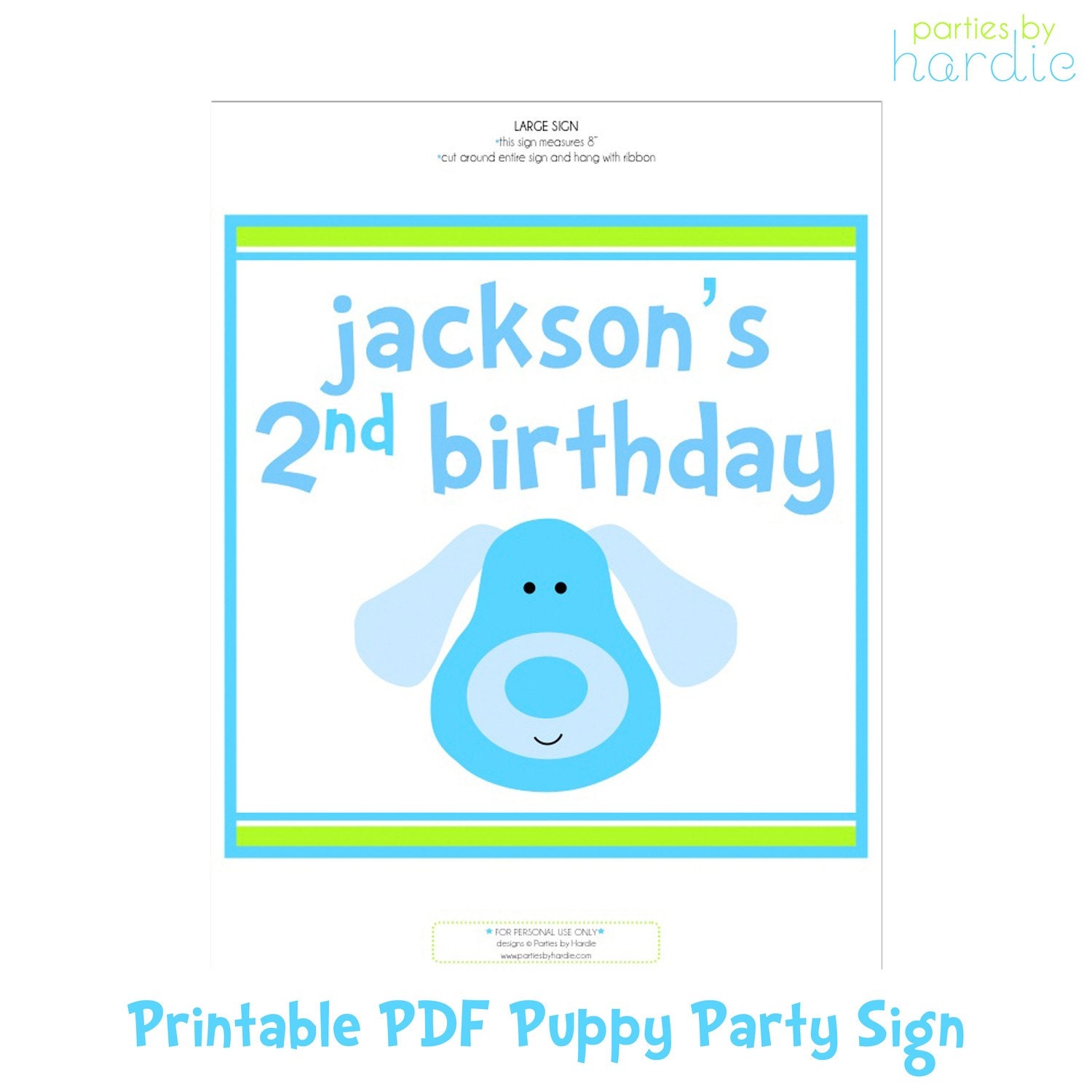 Puppy Party Sign-Printable PDF File PERSONALIZED Il_570xn
