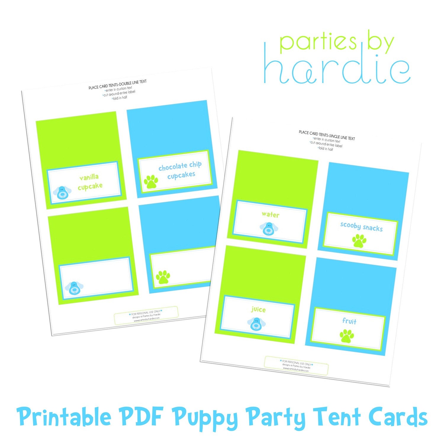 Puppy Party Tent Cards-Printable PDF file with EDITABLE TEXT Il_570xn