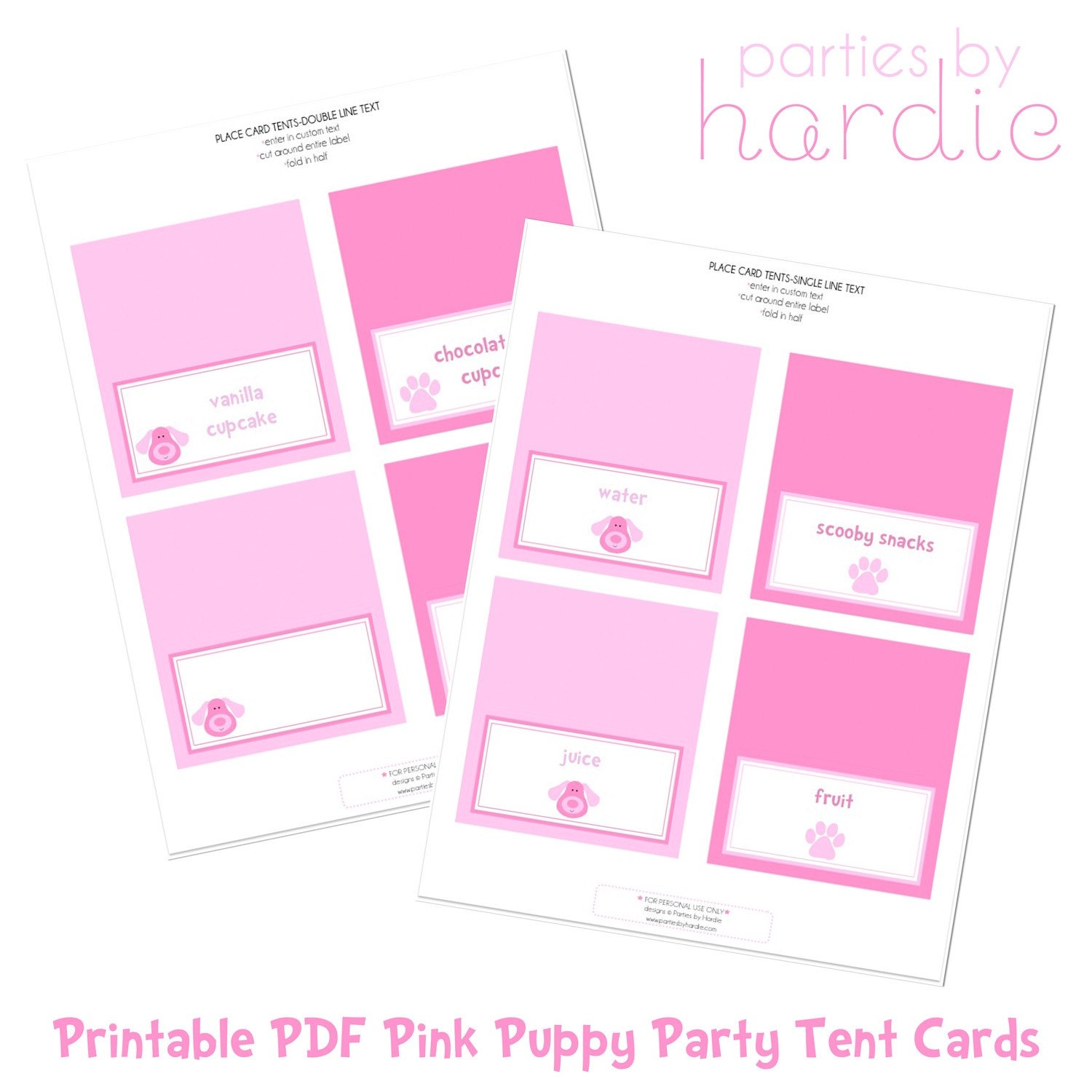 Puppy Party Tent Cards-Printable PDF file with EDITABLE TEXT Il_570xn