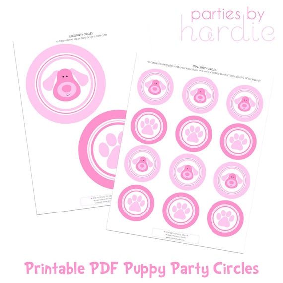 Puppy Party Circles-Printable PDF File Il_570xn
