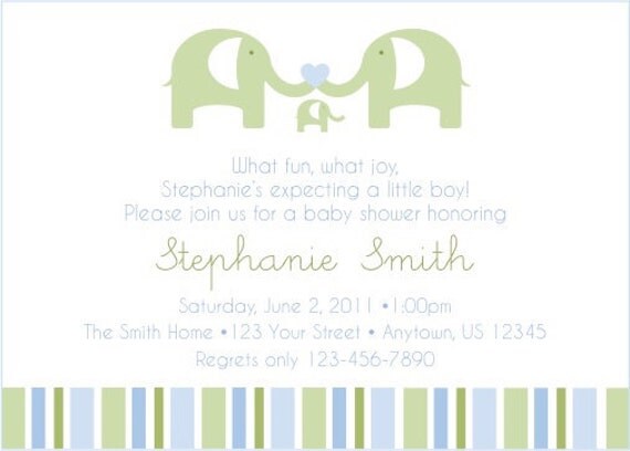 Elephant Invitations-Printable PDF file Il_570xn