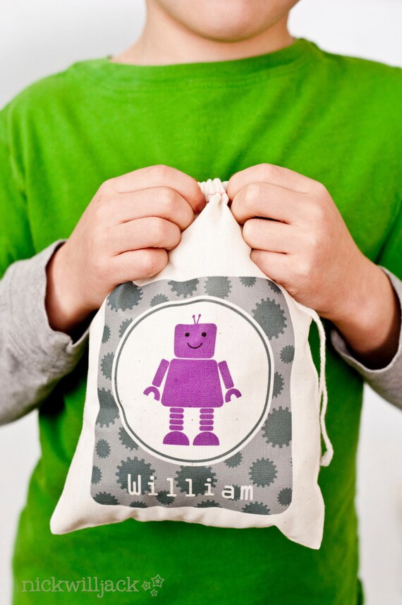 Robot Favor Bags- Set of 6 Il_570xn